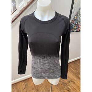 Lululemon Swiftly Tech Long Sleeve Crew Ombré Gradient Black Size 6